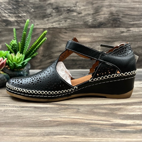 NIB Spring Step Roxela Black Leather T Strap Mary Jane Sandals Shoes - Picture 7 of 13